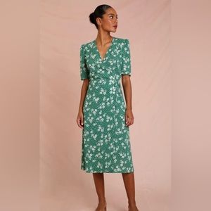 ROUJE green floral Gabin dress